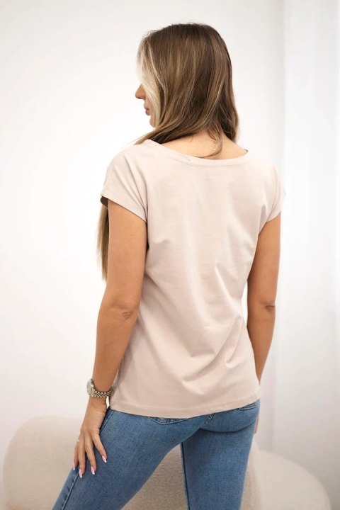 Bluzka z nadrukiem ust beżowa