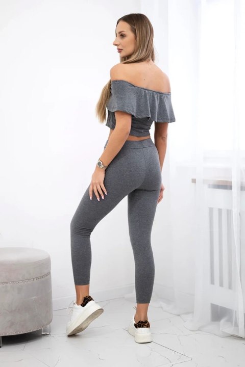 Komplet z falbanką grafitowa