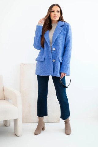 Kurtka damska z miękkiego baranka z kołnierzem jeansowa