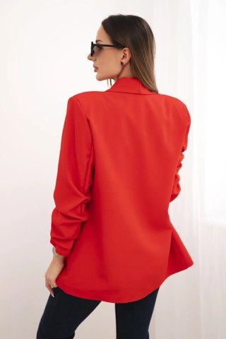 Marynarka z klapami elegancka czerwona