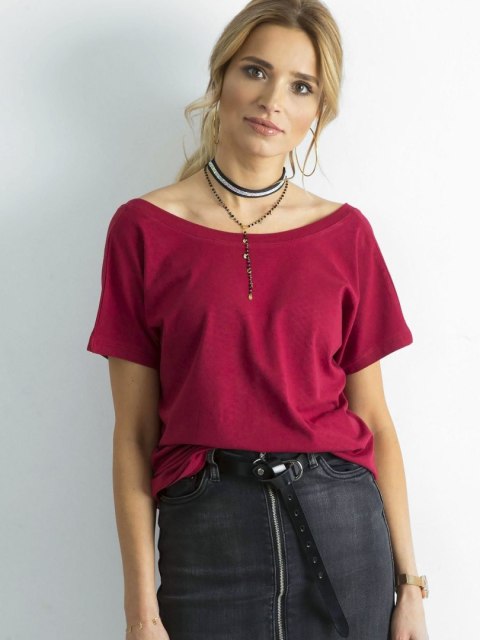 T-shirt RV-TS-4662.86 bordowy XL