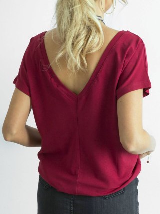 T-shirt RV-TS-4662.86 bordowy S