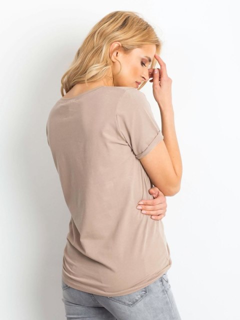 T-shirt RV-TS-4838.09P ciemny bezowy M