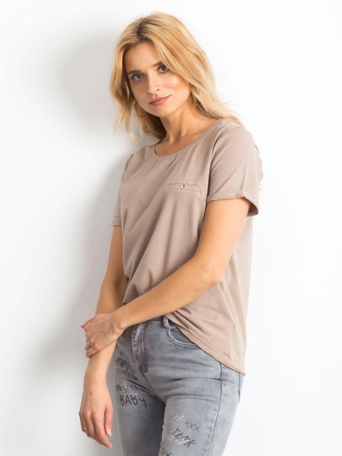 T-shirt RV-TS-4838.09P ciemny bezowy S