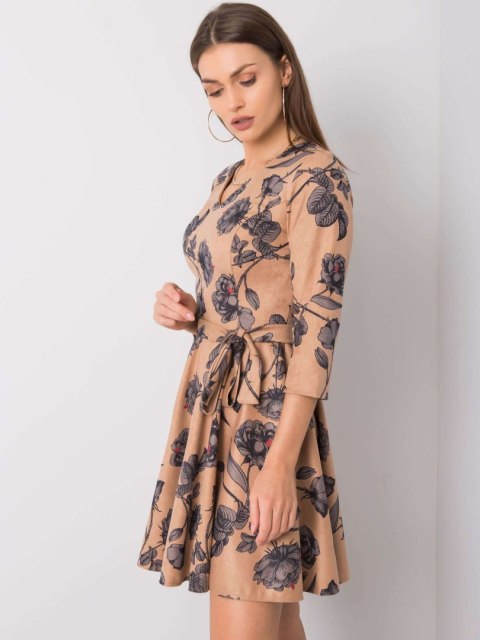 Sukienka LK-SK-508307.46P ciemny bezowy 40
