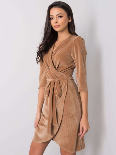 Sukienka LK-SK-508393.65 ciemny bezowy 42