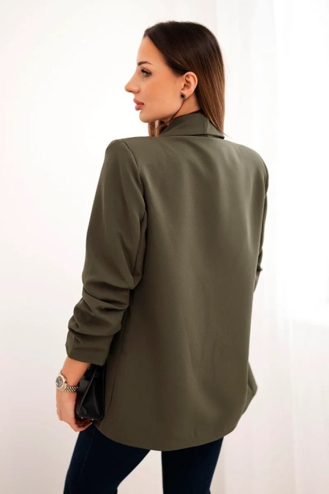 Marynarka z klapami elegancka khaki