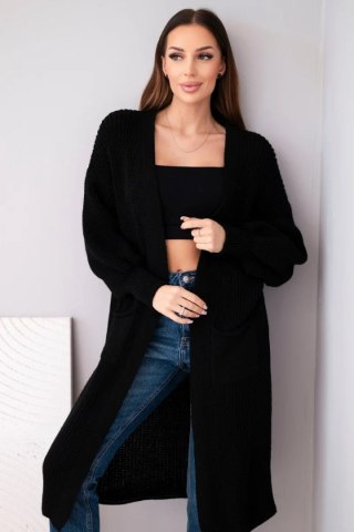 Sweter długi kardigan czarny