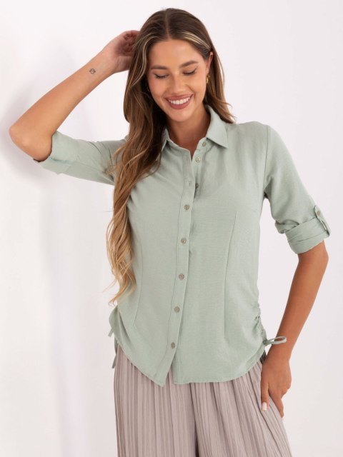 Koszula 328-KS-4054.87 pistacjowy L