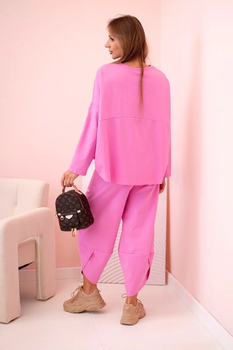 Komplet new punto bluza + spodnie jasny różowy