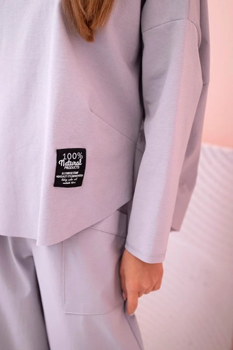 Komplet new punto bluza + spodnie szary