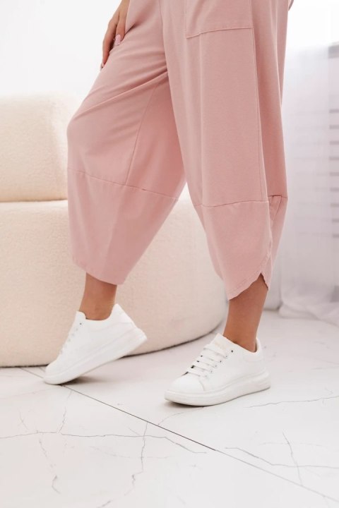 Komplet bawełniany bluzka + spodnie ciemny pudrowy róż