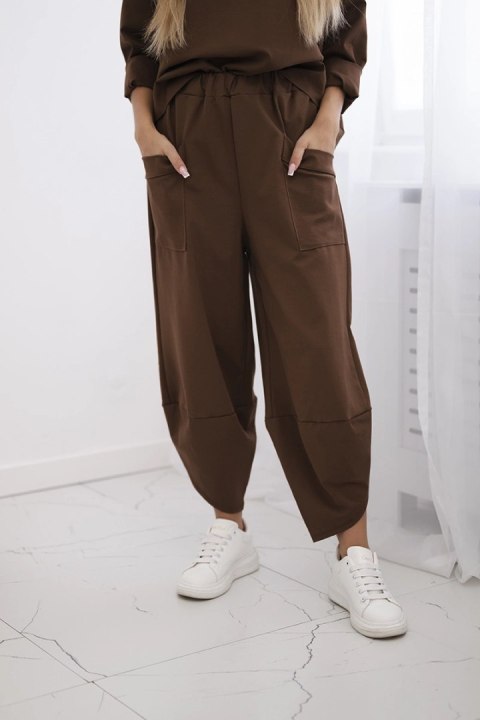 Komplet Punto Milano Winter bluza + spodnie brązowy