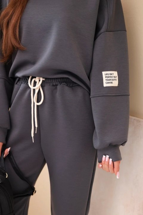 Komplet bluza + spodnie masełko grafitowy