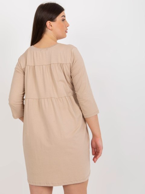 Sukienka RV-SK-6274.36P camelowy S/M