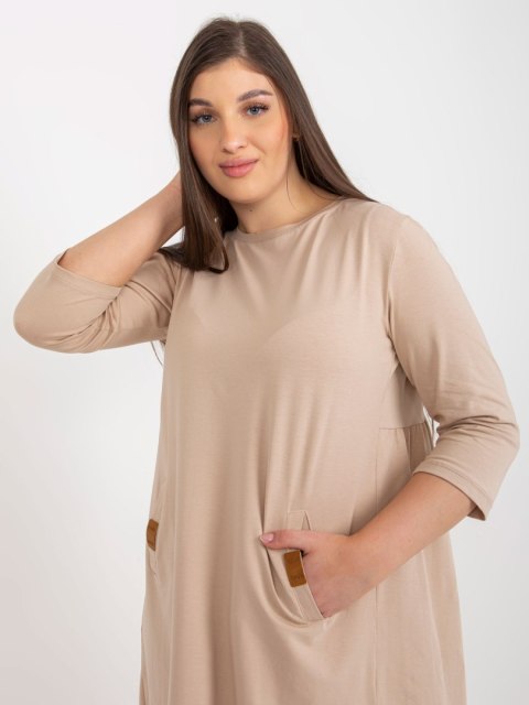 Sukienka RV-SK-6274.36P camelowy S/M