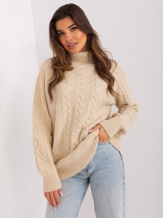 Sweter AT-SW-2355-2.12P beżowy