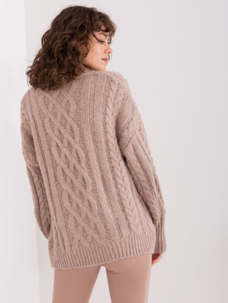 Sweter AT-SW-2363-2.30 ciemny bezowy