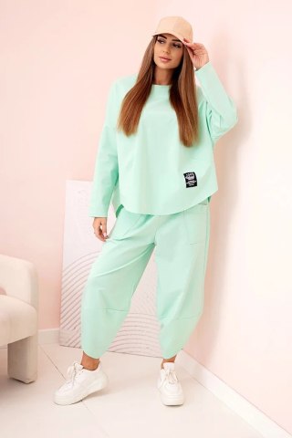Komplet new punto bluza + spodnie jasny miętowy