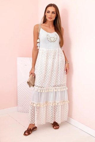 Sukienka damska boho na ramiączkach niebieska