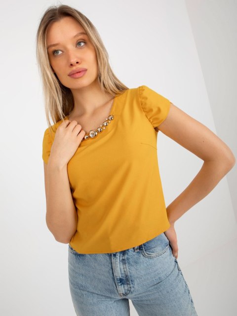 Bluzka LK-BZ-505783-1.42P ciemny żółty 40
