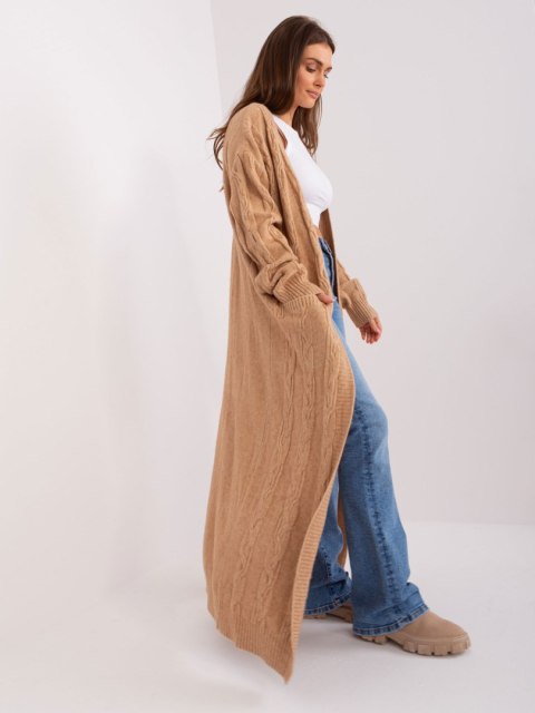 Kardigan AT-SW-2395.30 camelowy