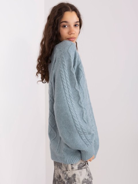 Sweter AT-SW-2355-2.12P szaro-niebieski