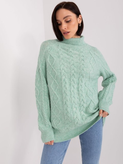 Sweter AT-SW-2355-2.30X mietowy