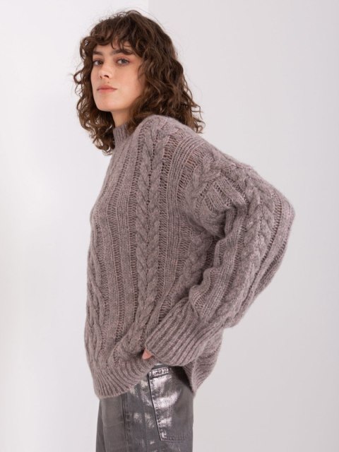 Sweter AT-SW-2363-2.30 ciemny szary