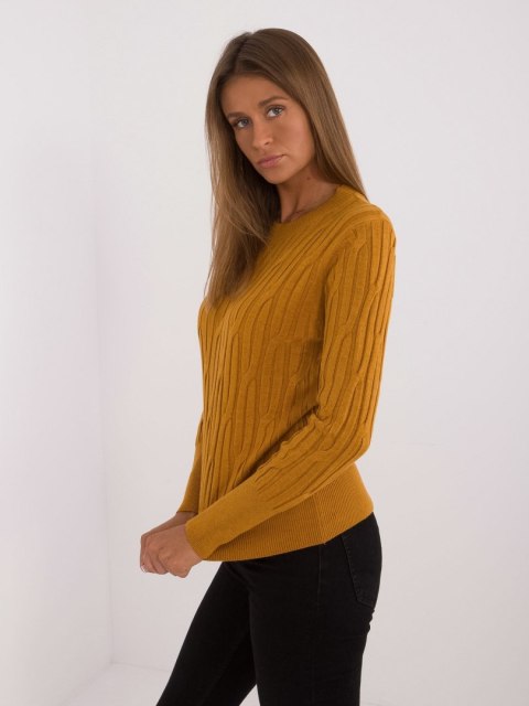 Sweter AT-SW-2338-2.00 ciemny żółty