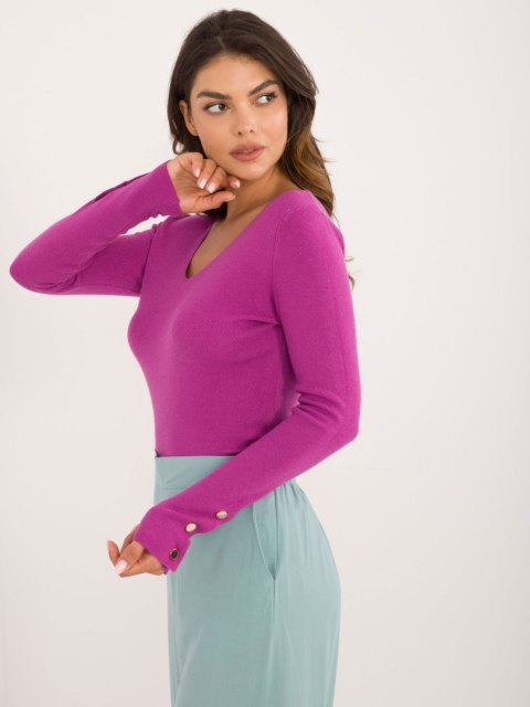 Sweter AT-SW-2334.49 ciemny fioletowy S/M