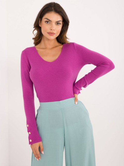 Sweter AT-SW-2334.49 ciemny fioletowy S/M