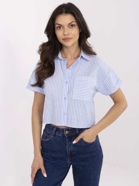 Koszula NM-KS-KA-01148.50P biało-niebieski M/L