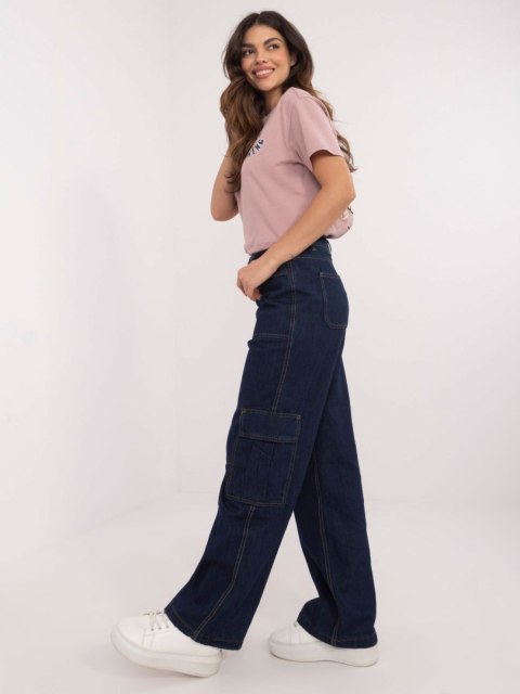 Spodnie jeans D80016BD62458D282 granatowy L
