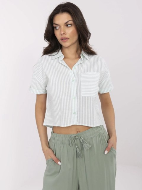 Koszula NM-KS-KA-01148.50P biało-zielony M/L