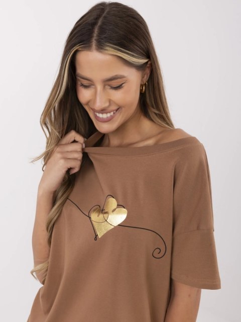 T-shirt CLM-TS-1017.03 jasny brązowy S