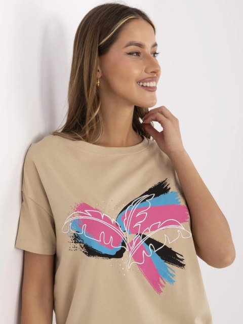 T-shirt CLM-TS-1019.79 camelowy M