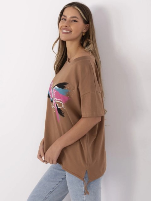 T-shirt CLM-TS-1019.79 jasny brązowy L