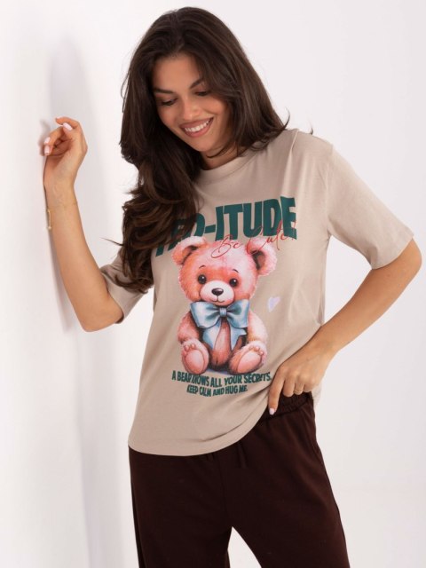 T-shirt D12083AI02799A beżowy XS