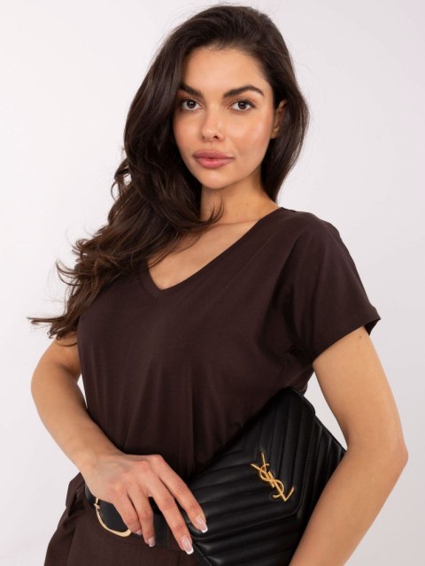 T-shirt RV-TS-4832.47P ciemny brązowy S