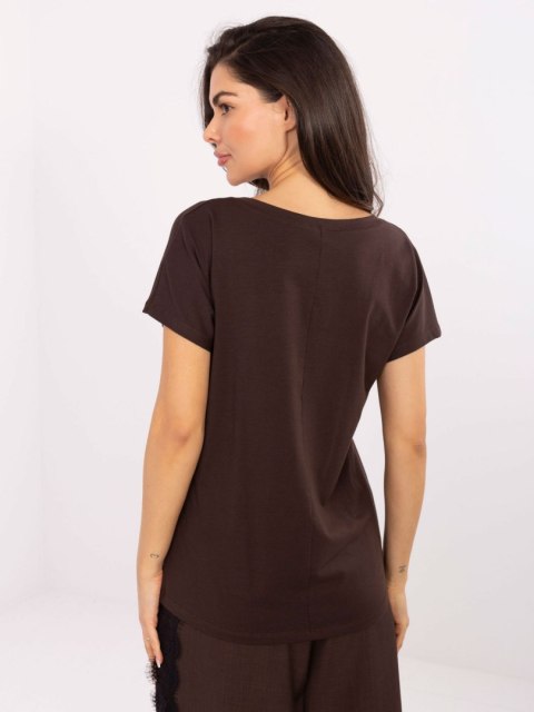 T-shirt RV-TS-4832.47P ciemny brązowy S