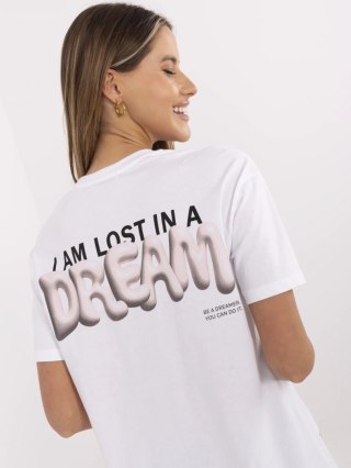 T-shirt D12022AC02705A biało-różowy S