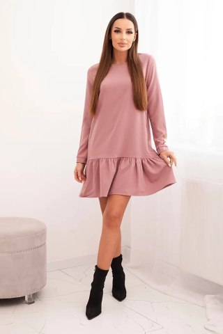 Sukienka z falbaną ciemny róż