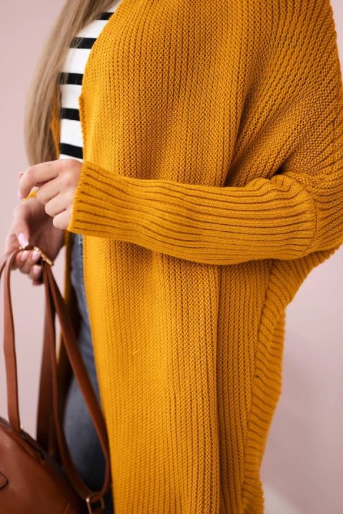 Sweter z rękawami typu nietoperz musztardowy