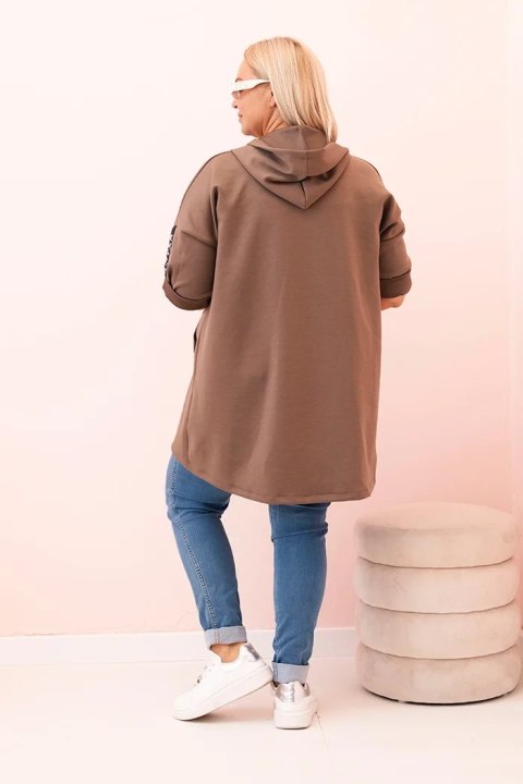 Bluza damska Plus Size z wiskozą rozpinana z kapturem fango