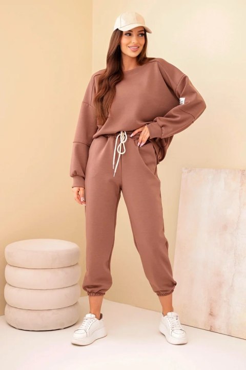 Komplet bluza + spodnie masełko czekoladowy