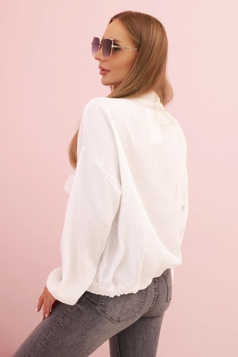 Koszula damska muślinowa z długim rękawem biała