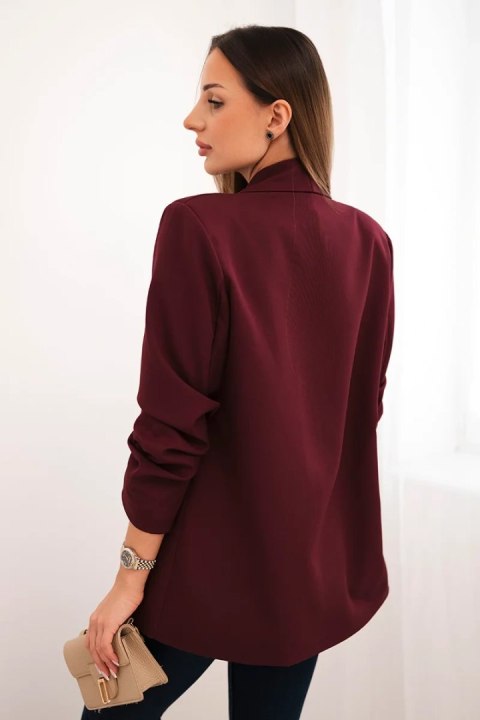 Marynarka z klapami elegancka bordowa