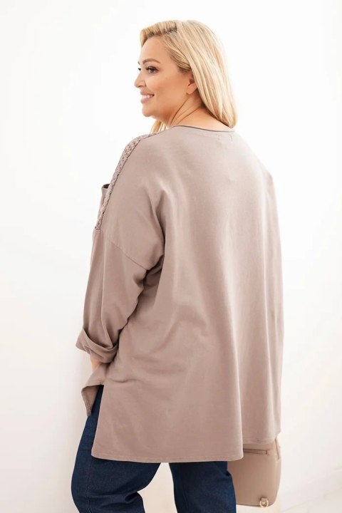 Bluza damska Plus Size bawełniana z nadrukiem fango