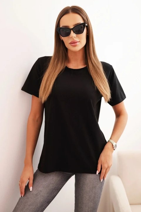 Bluzka damska bawełniana o klasycznym kroju czarna